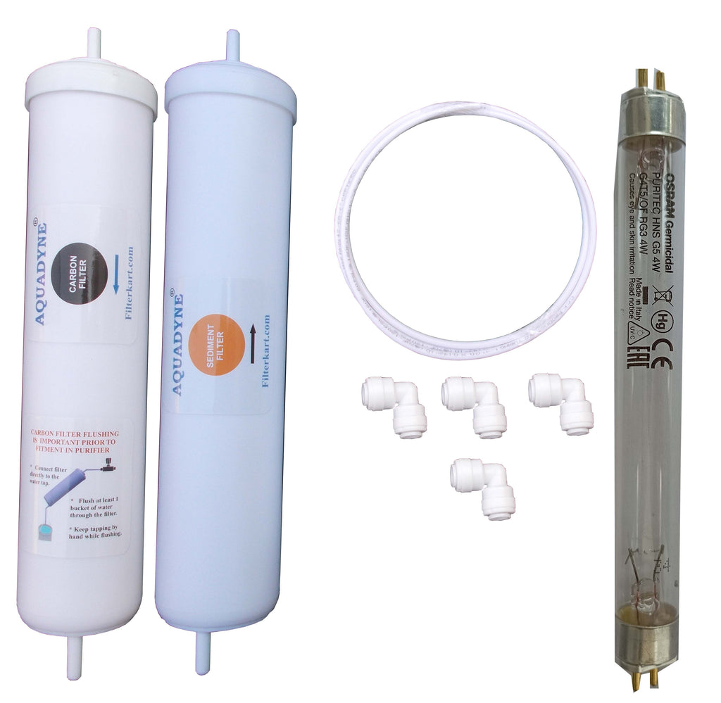 Aquadyne Compatible Filter Kit for Aquaguard Crystal Plus UV | Complete UV Filter Set with DIY Video Guide
