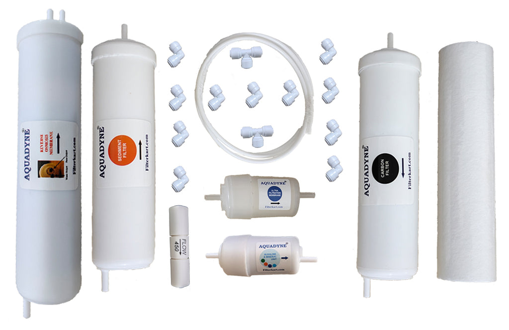 Aquadyne RO Service Kit for Kent Ace – Complete Filter Replacement Set with Installation Guide (1-Set, White)