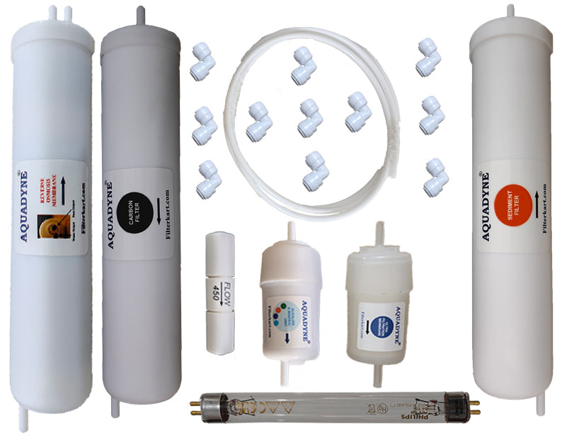 Aquadyne's compatible RO Service Kit for Aquasure Amaze RO UV UF MTDS Water Purifier with Installation guide and Youtube video installation support, 1- Set, White