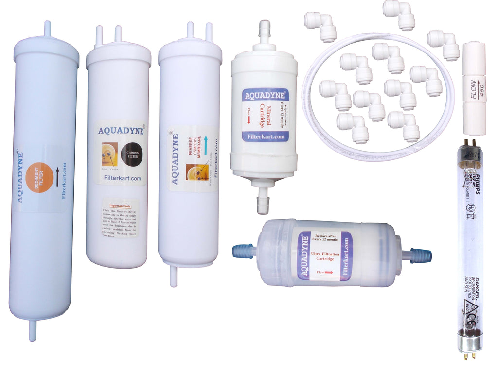 Aquadyne's Compatible RO Service Kit for Aquaguard Superb RO + UV + UF + TDS with Installation guide and Youtube video installation support, 1- Piece, White