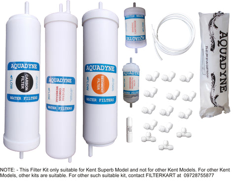 Aquadyne's RO Service Kit for Kent Superb with Installation guide and Youtube video installation support, 1- Piece, White