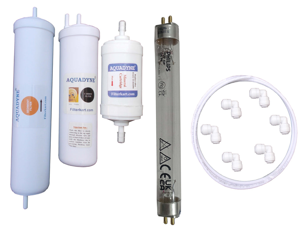 Aquadyne's compatible RO Service Kit for Aquaguard Magna HD UV with Installation guide, 1- Set, White