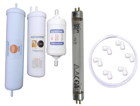 Aquadyne's Compatible Filter Service Kit for Aquaguard Reviva NXT UV Purifier with Installation guide and Youtube video installation support