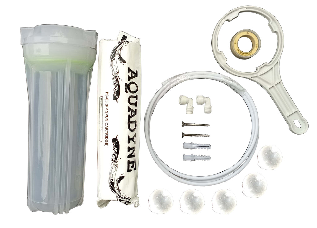 Transparent Pre-Filter with Spun Cartridge & Antiscalant Balls – Removes Sand, Silt, Rust & Algae
