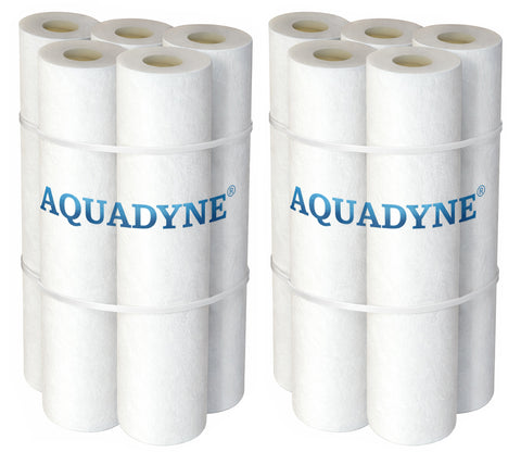 Aquadyne Water Filters Pp Spun Filter Platinum Series, 10 Inches, 5 Micron - 10 Pieces