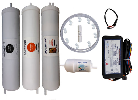 Aquadyne Compatible RO Service Kit for Aquaguard Crystal Nxt RO+UV+MTDS | Complete Filter Replacement Set (With/Without One-Time PCB Bypass Controller) | DIY Installation Support