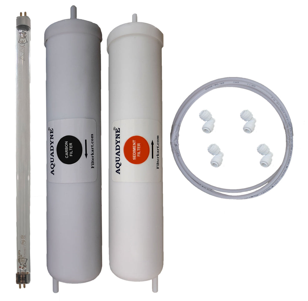 Aquadyne Compatible Filter Kit for Aquaguard Crystal Plus UV | Complete UV Filter Set with DIY Video Guide