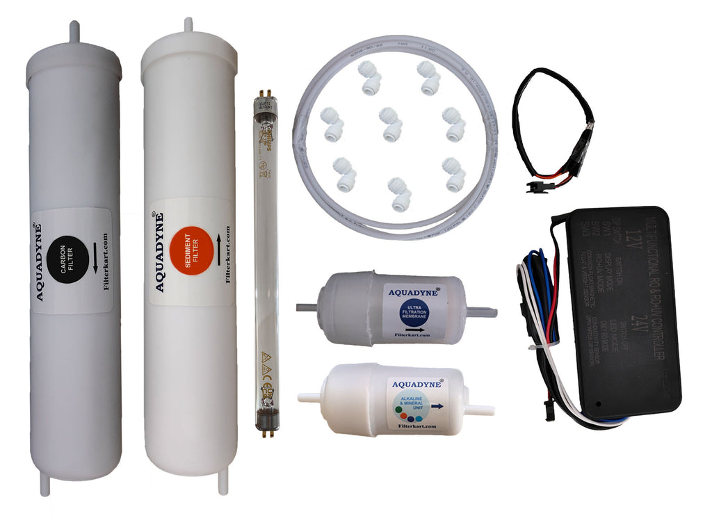 Aquadyne RO Service Kit Compatible with Aquaguard Enhance Nxt UV+UF Water Purifier | Complete Filter Replacement Set (With/Without One-Time PCB Bypass Controller) | DIY Installation & Long-Life Filters