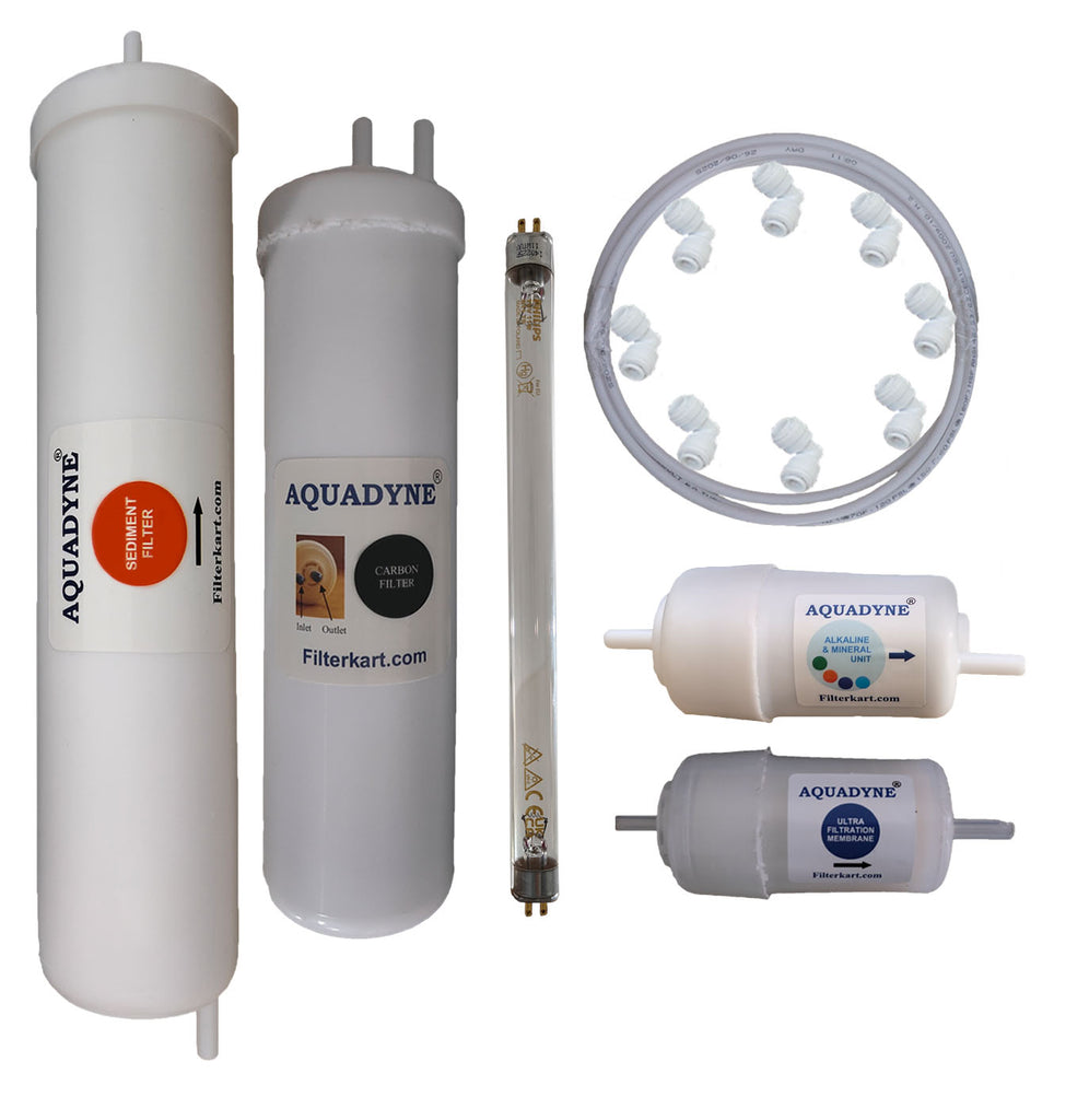 Aquadyne Compatible Filter Service Kit for Aquaguard Superb UV UF (Chip & Non-Chip Models), Royale UV + UF + SS & Superb UV + UF + SS | DIY Installation | Variants: Filter Kit Only / Filter Kit + Chip Bypass Assembly (PCB + SMPS Type 1 / Type 2)