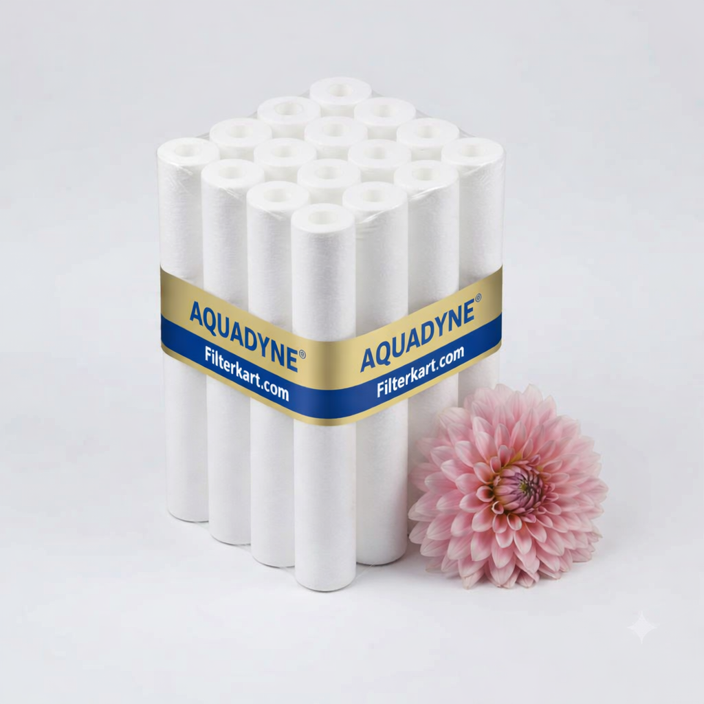 Aquadyne Spun Filter Diamond Series, 20 Inches| 1 Micron, 280 gms each 16 Pieces | Whole house Filter