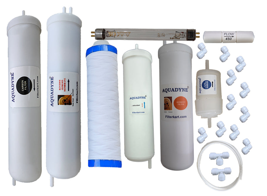 Aquadyne's RO Service Kit for Livpure Touch 2000+ RO+UV+UF with Installation guide and Youtube video installation support, 1- Piece, White