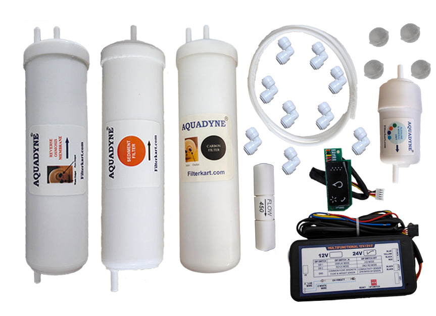 Aquadyne Compatible RO Service Kit for Aquaguard Magna Nxt HD RO Water Purifier (2018–2022) | Complete Filter Replacement Set (With/Without One-Time PCB Bypass Controller) | DIY Installation Video & Support