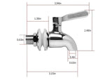 Stainless Steel SS 304 Water Tap with 10 mm Male Thread & Fixing Nut | Heavy-Duty Bib Cock for Water Dispenser, Water Purifier & Storage Vessel | Leak-Proof Lever Handle Faucet