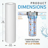 External Pre Filter Housing for RO | 10 inch Spun Filter HD, 2 nos | 1 micron, 140 gms each