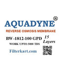 Aquadyne 100 GPD RO Membrane Housing kit | BW-1812-100, Suitable upto 3000 TDS Input Water | for RO Water Purifiers