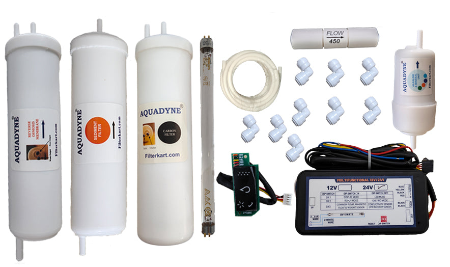 Aquadyne Compatible RO Service Kit for Aquaguard Magna Nxt HD RO+UV+MTDS Water Purifier (2018–2022) | Complete Filter Replacement Set (With/Without One-Time PCB Bypass Controller) | DIY Video Installation