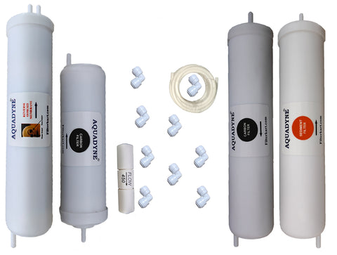 Aquadyne Compatible RO Service Kit for Aquasure Elegant RO Water Purifier | DIY Replacement Filter Set with Activated Carbon & RO Membrane | Self-Installation Guide + Tele & Video Support (1 Set, White)