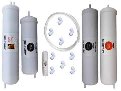 Aquadyne Compatible RO Service Kit for Aquasure Xpert RO Water Purifier | DIY Replacement Filter Set with Activated Carbon & RO Membrane | Self-Installation Guide + Tele & Video Support (1 Set, White)