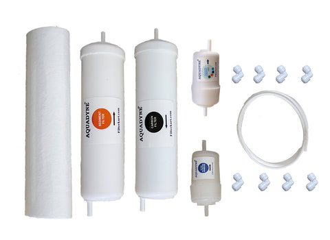 Aquadyne Compatible Filter Service Kit for Kent Maxx UV UF Alkaline Water Purifier | Filter Replacement with Small Alkaline / Mineral Cartridge | Easy DIY Installation Guide & YouTube Video Support | 1 Set (White)