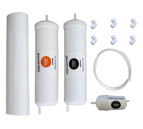 Aquadyne Compatible Filter Kit for Kent Smart UV Water Purifier | Complete Replacement Set with Carbon, Sediment, Post Carbon & Pre-Filter | Easy DIY Installation Guide & YouTube Video Support | 1 Set (White)