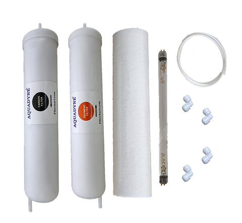 Aquadyne Compatible Filter Service Kit for Kent Ultra UV Water Purifier (Without Storage) | Replacement Filters with Philips UV Lamp | Easy DIY Installation Guide & YouTube Video Support | 1 Set (White)