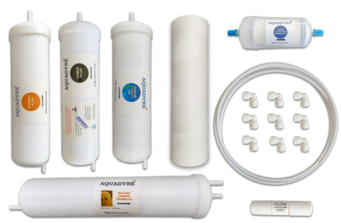 Aquadyne's RO Service Kit for Whirlpool Minerala Platinum Plus Model with Installation guide and Youtube video installation support, 1- Piece, White