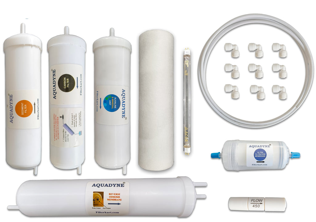 Aquadyne's RO Service Kit for Whirlpool Minerala Ultra Plus Model with Installation guide and Youtube video installation support, 1- Piece, White