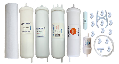 Aquadyne RO Filter Service Kit Compatible with AO Smith X3 Water Purifier | Complete Replacement Kit with RO Membrane, Carbon-Sediment & Mineral Post Filter