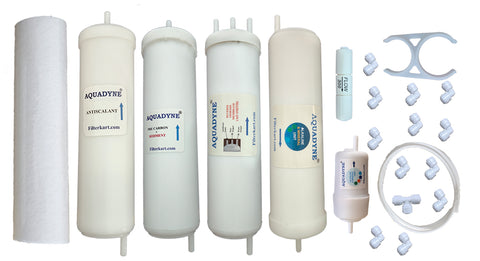 Aquadyne RO Filter Service Kit Compatible with AO Smith X4 Water Purifier | Complete Replacement Kit with RO Membrane, Carbon-Sediment, Anti-Scalant & Mineral Filter