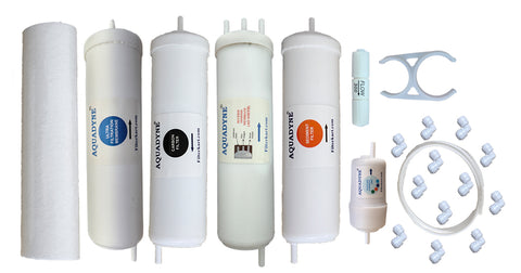 Aquadyne RO Filter Service Kit Compatible with AO Smith Z4 Water Purifier | Complete Replacement Kit with 75 GPD RO Membrane, UF, Alkaline, Carbon & Sediment Filters