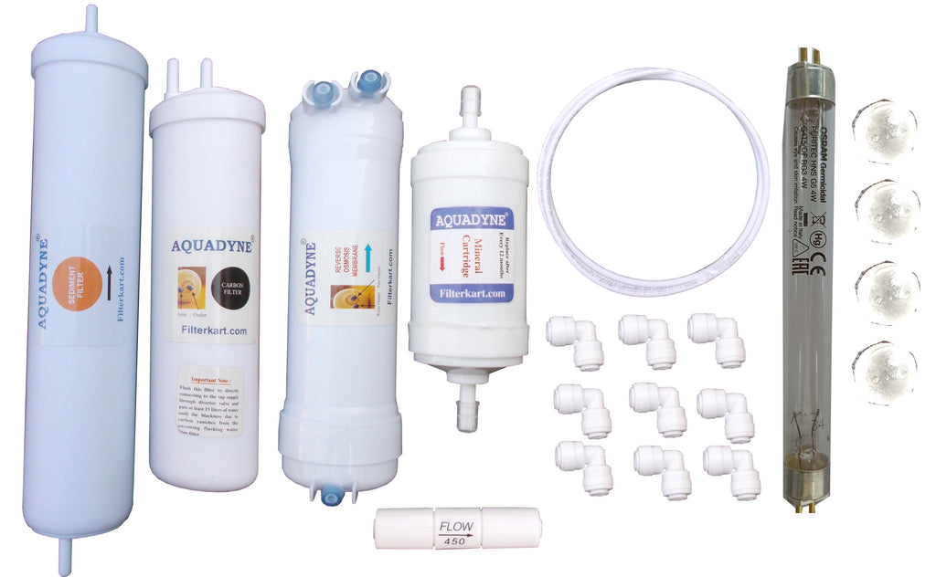 Aquadyne's compatible RO Service Kit for Aquasure Shield RO + UV + MP + MTDS Water Purifier