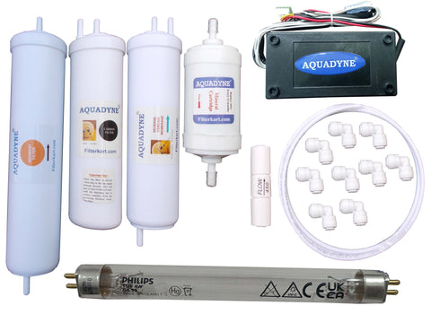 Aquadyne's compatible RO Service Kit for Aquaguard Magna Nxt Hd RO UV MTDS Water Purifier (For year 2018 to 2022 models) with video guided installation support