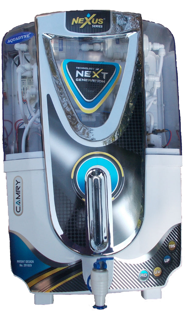 Aquadyne RO + UV UF Purifier in Camry White Chrome Cabinet